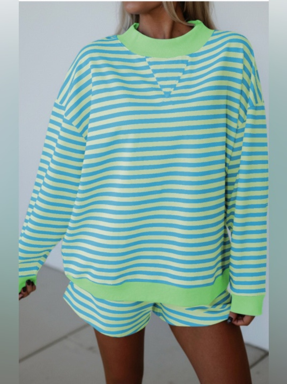 Striped Mockneck Set